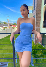 Sunny Strapless Mini Dress - Blue